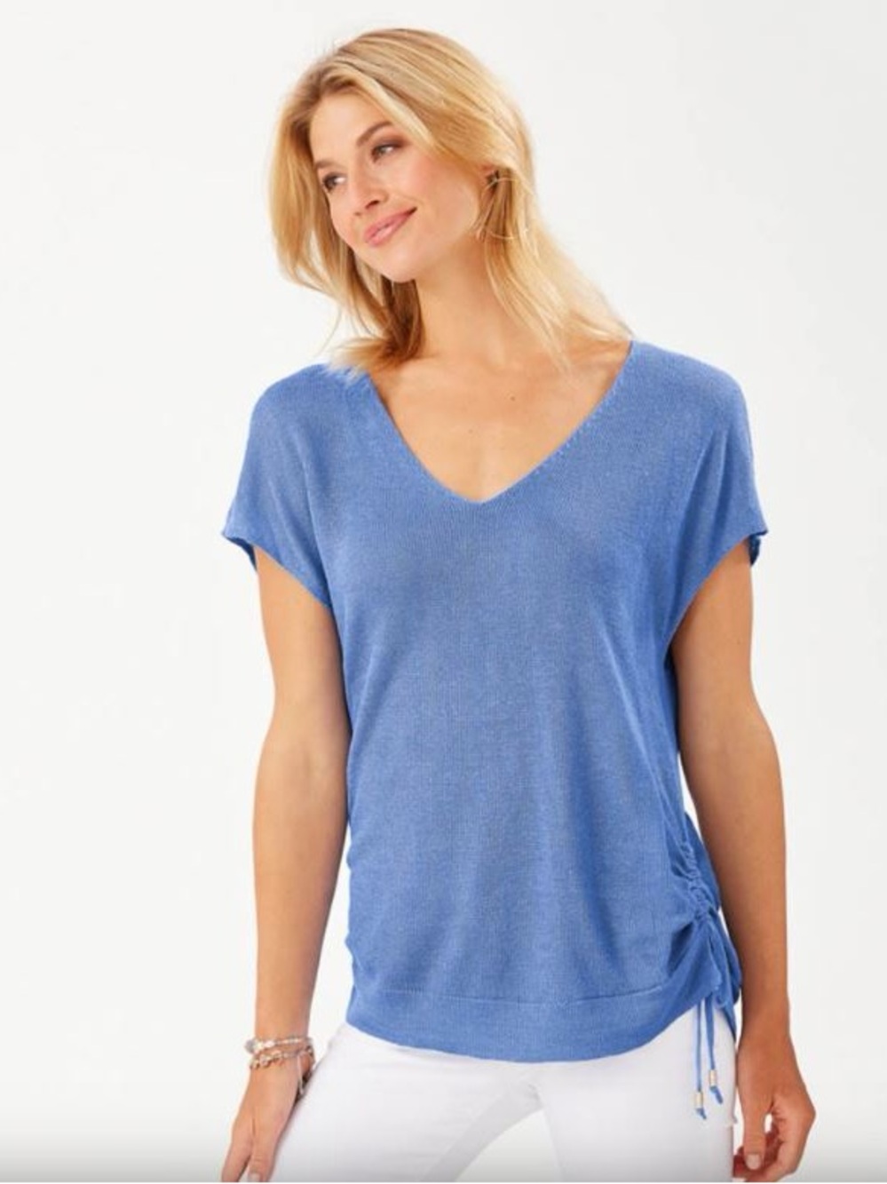 Tommy Bahama Alana Linen Tie-side V-Neck Sleeveless Sweater